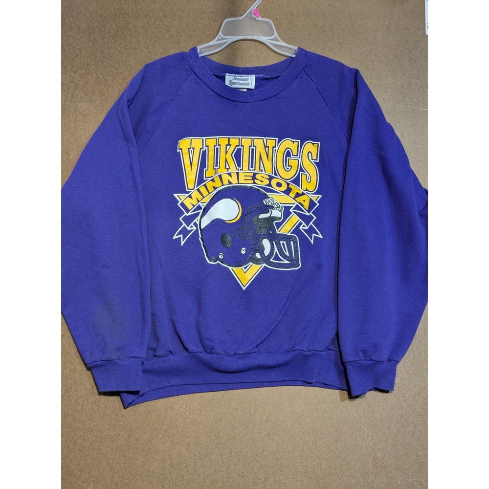 Vintage Hummer Sportswear Minnesota Vikings NFL Sweatshirt Purple Mens XL USA